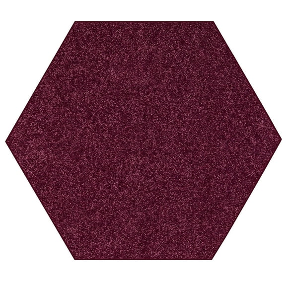 American Bright American Bright Solid Color Area Rugs Cranberry - 5' Hexagon