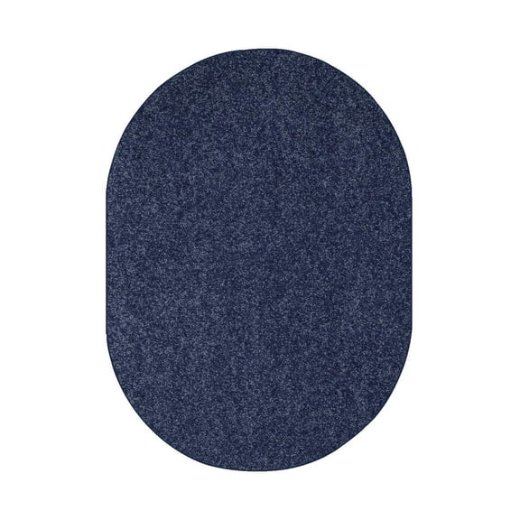 American Bright American Bright Solid Color Area Rugs Petrol Blue - 2' x 8' Oval