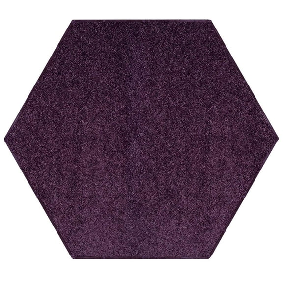 American Bright American Bright Solid Color Area Rugs Purple - 7' Hexagon