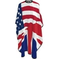 thumbnail image 1 of American And British Flags Salon Barber Cape - Professional Hairdressing Waterproof Hair Cutting Cape With Adjustable Snap Closure-Haircut Apron For Hair Stylist And Home Use-55''X66'', 1 of 9