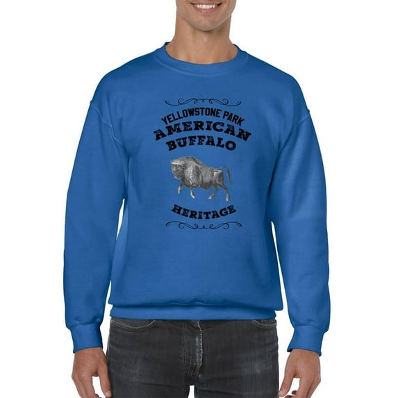American Buffalo Heritage Sweatshirt Men -SPIdeals Designs, Male Medium
