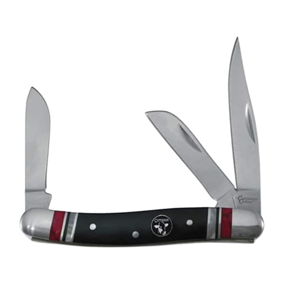 American Buffalo Knife & Tool Red Rock Pocket Knife 2.5" Clip Point 8Cr13MoV Satin Blade Wood Handle Black