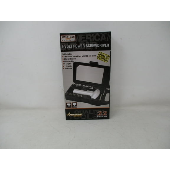 American Builder 6 Volt Power Screwdriver - 22 Piece Set