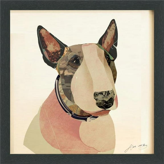 American Bull Terrier - Dimensional Art Collage Hand Signed by Alex Zeng Framed Graphic Wall Art