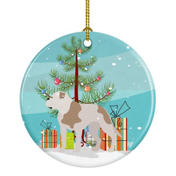 American Bulldog Christmas Ceramic Ornament