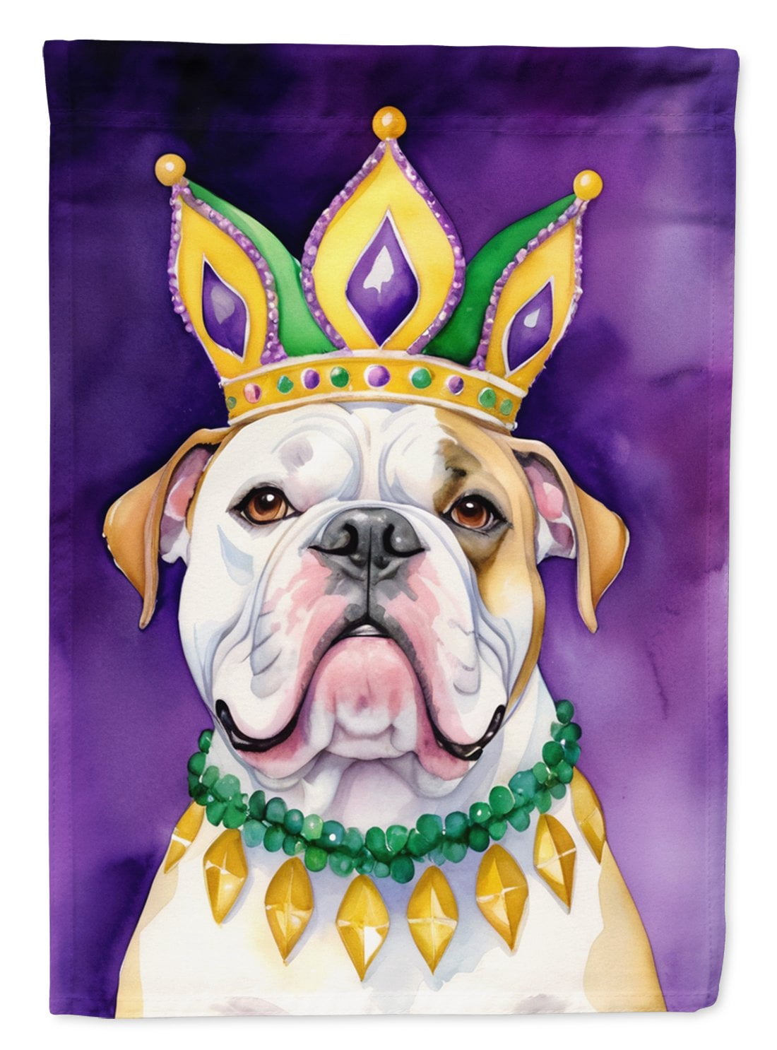 American Bulldog King of Mardi Gras House Flag 28 in x 40 in