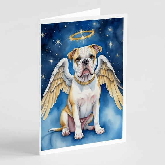 American Bulldog My Angel Greeting Cards Pack of 8 7 in x 5 in