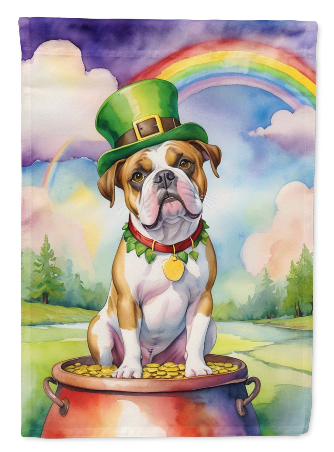 American Bulldog St Patrick's Day House Flag 28 in x 40 in