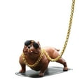 thumbnail image 1 of American Bully Dog Car Dashboard Ornament, Resin Pitbull Figurine with Gold Chain, Bulldog Statue for Car Interior Home Office Desk Truck Decoration, Auto Accessories and Gifts, 1 of 2