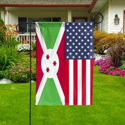 USA Burundi Friendship Memorial Day Patriotic Burundian Garden Flag, Double-Sided Outdoor Yard Decor 11.5 x 17.5 Inch