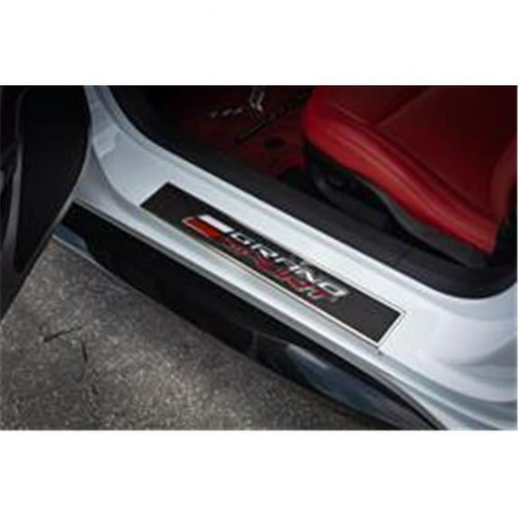 American Car ACC-51025 Illuminated Polished & Carbon Fiber Door Sills with Grand Sport Logo for 2017-2019 Chevy Corvette