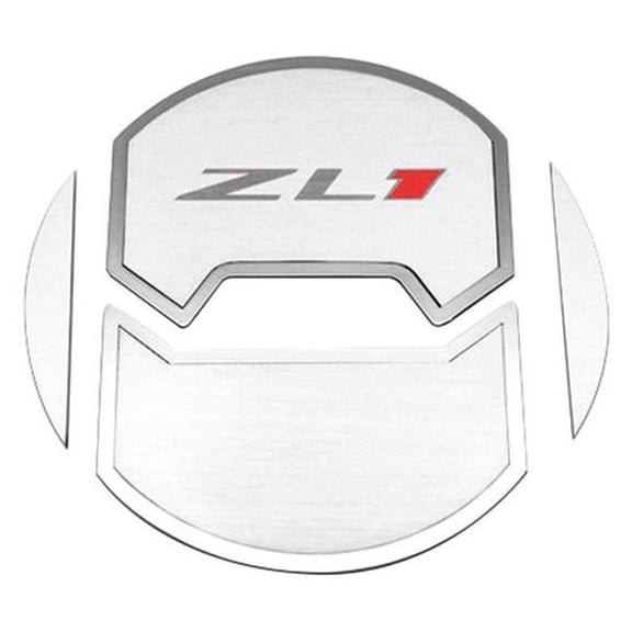 American Car Craft 101057 Brushed Round Outer Air CoolerVent Duct Covers with Deluxe ZL1 Logo for 2012-2013 Chevy Camaro, ZL1