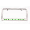 thumbnail image 1 of American Car Craft; 2014-2016 Custom Corvette Stingray - License Plate Frame with "Stingray" Lettering Carbon Fiber Green, 1 of 1