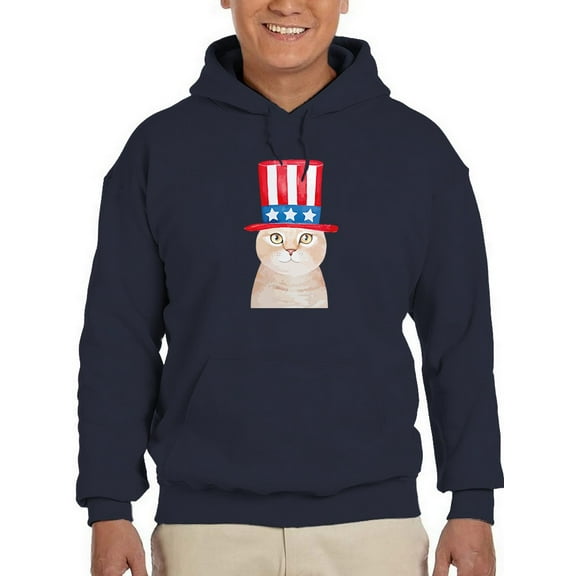 American Cat Men Hoodie, Male Large