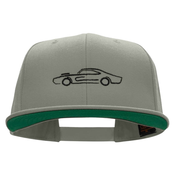 American Charger Embroidered Wool Blend Prostyle Snapback - Silver OSFM