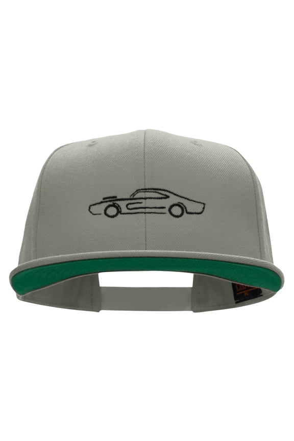 American Charger Embroidered Wool Blend Prostyle Snapback - Silver OSFM