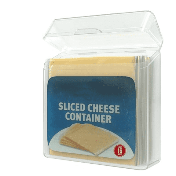American Cheese Slice Storage Container Clear Plastic Cheese Slice Holder that is Dishwasher Safe, . Air tight Cheese Container for your Pantry, Counter, Refrigerator