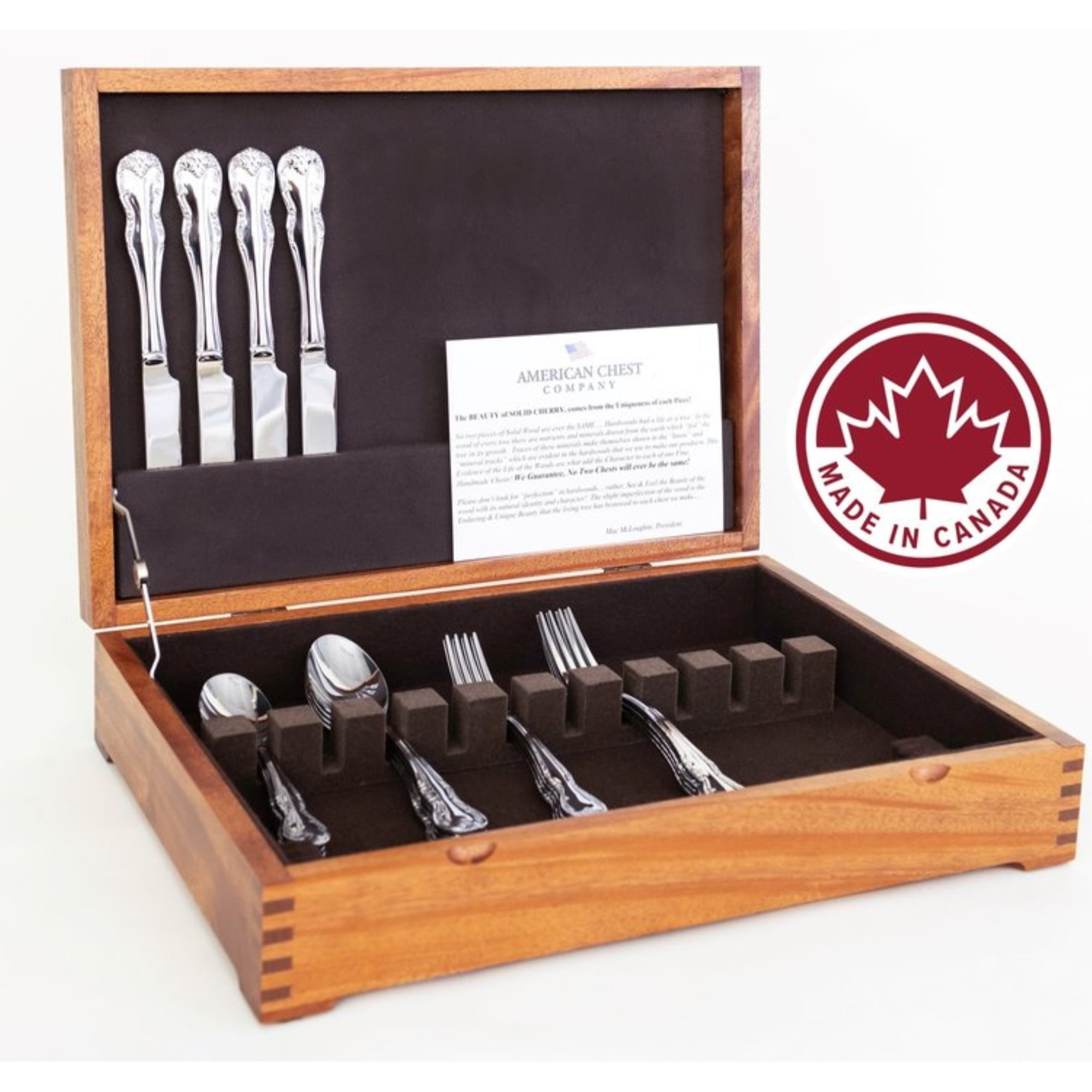 American Chest  Canadian Exotic Sapele Flatware Chest, Natural