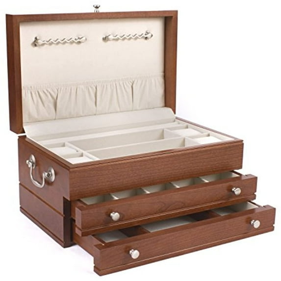 American Chest Corp. J02C First Lady Jewel Chest, Solid American Hardwood With Heritage Cherry Finish, Multicolor