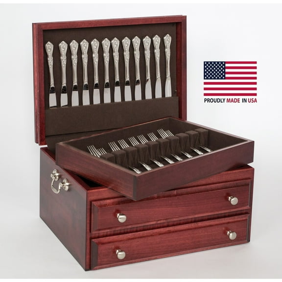 American Chest F04M Presidential 1 Drawer Flatware Chest with Lift-Out Tray