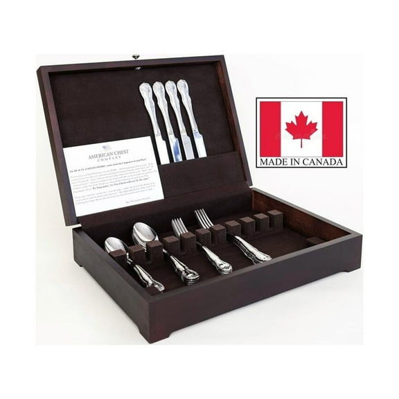 American Chest Canadian Montreal Flatware with DARK MAHOGANY Finish