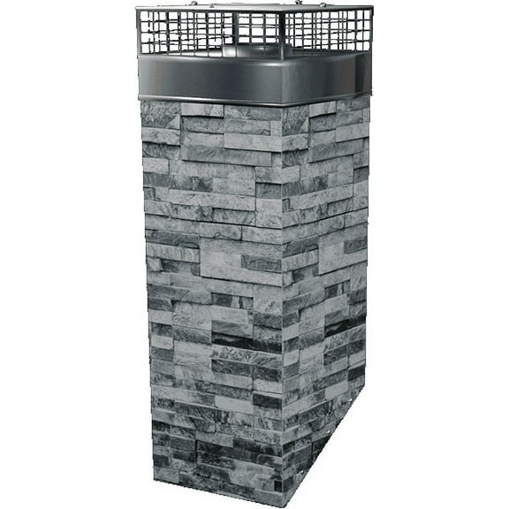 American Chimney Supplies SSGREY Aluminum Rectangle Single Chimney cap, Grey, 18in x 18in x 48in