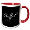 thumbnail image 1 of American Cities - Hartford Connecticut, white on black 15oz Two-Tone Red Mug mug-283928-10, 1 of 3