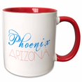 thumbnail image 1 of American Cities - Phoenix Arizona red and blue on white 11oz Two-Tone Red Mug mug-273762-5, 1 of 3