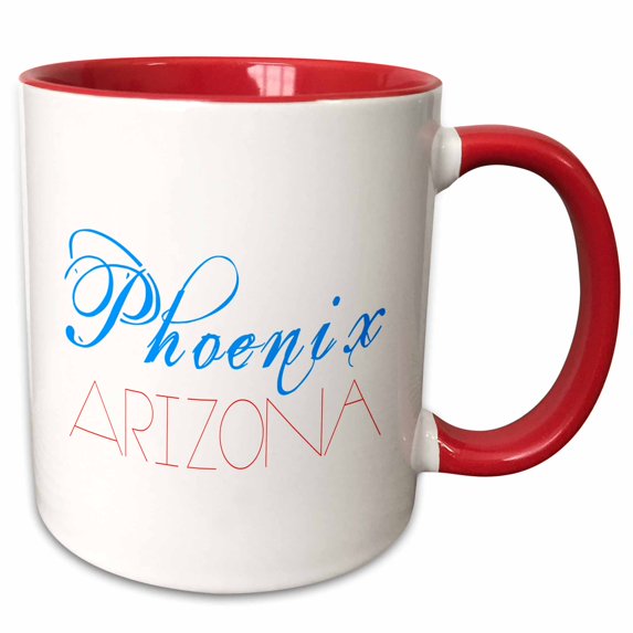 American Cities - Phoenix Arizona red and blue on white 11oz Two-Tone Red Mug mug-273762-5