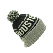 American Cities USA Favorite City Cuff Cable Knit Winter Pom Pom Beanie Hat Cap
