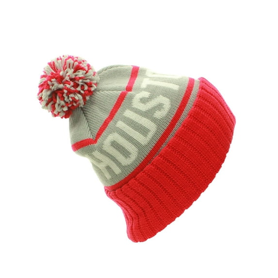 American Cities USA Favorite City Cuff Cable Knit Winter Pom Pom Beanie Hat Cap