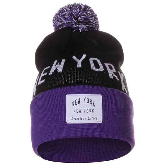 American Cities Unisex 3D Embroidered USA City Beanie – Soft Knit Cuffed Winter Hat, One Size