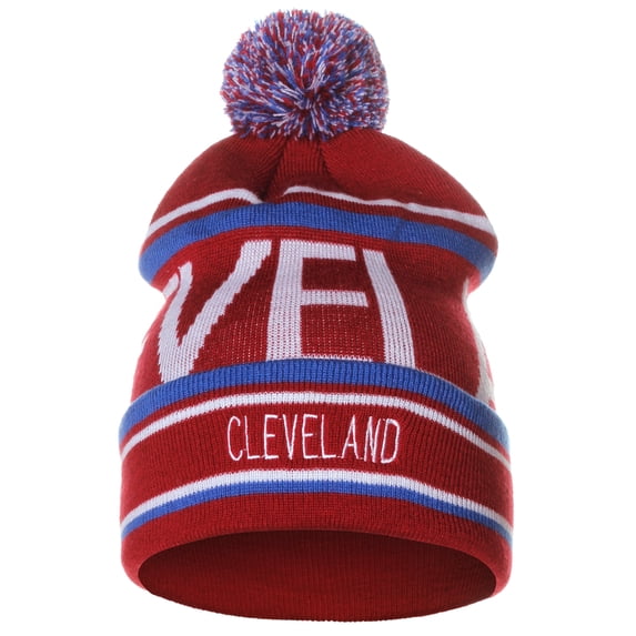 American Cities Unisex USA Cities Fashion Large Letters Pom Pom Knit Hat Beanie