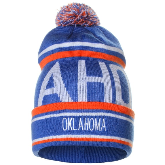 American Cities Unisex USA Cities Fashion Large Letters Pom Pom Knit Hat Beanie