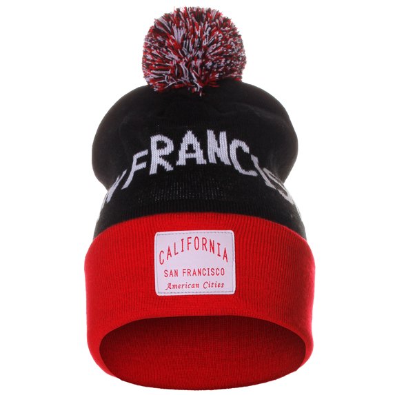 American Cities Unisex 3D Embroidered USA City Beanie – Soft Knit Cuffed Winter Hat, One Size