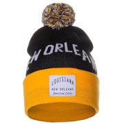 American Cities Unisex 3D Embroidered USA City Beanie   Soft Knit Cuffed Winter Hat, One Size