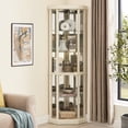 thumbnail image 1 of American Classical, Spacious Atmosphere - Corner Glass Cabinet for Living Area, 1 of 7