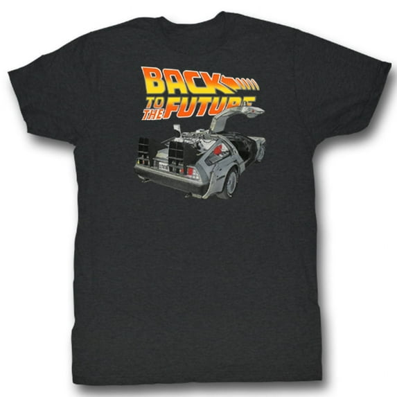 American Classics Back to The Future Car Black Heather Adult T-Shirt Tee S