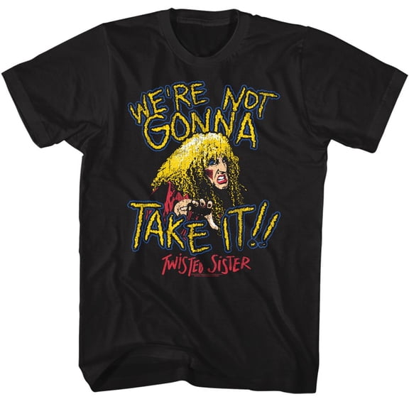 Twisted Sister Not Gonna Take It Black Adult T-Shirt 3Xlt