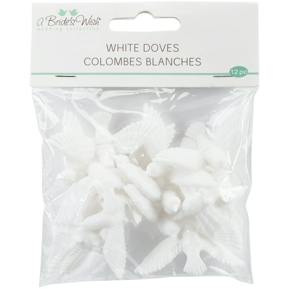 A Bride's Wish White Doves 12/Pkg-2"