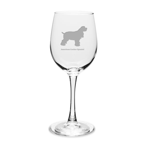 American Cocker Spaniel 12 oz Classic White Wine Glass
