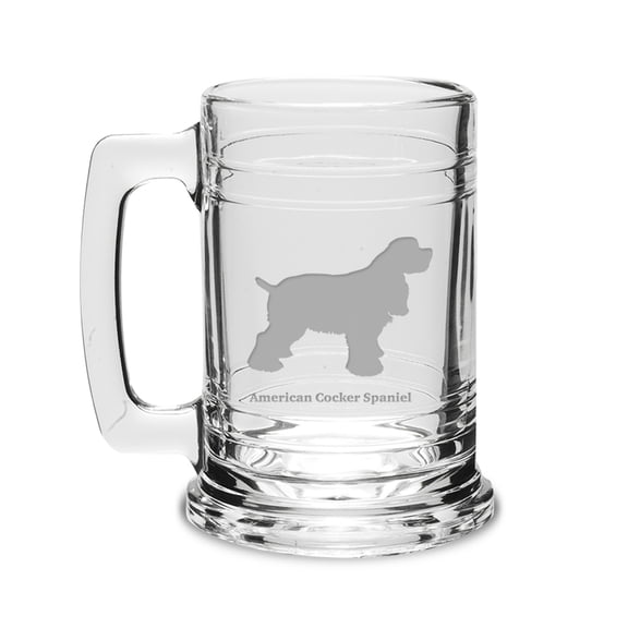 American Cocker Spaniel Deep Etched 15 oz Colonial Tankard