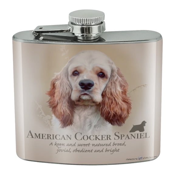 American Cocker Spaniel Dog Breed Stainless Steel 5oz Hip Drink Kidney Flask