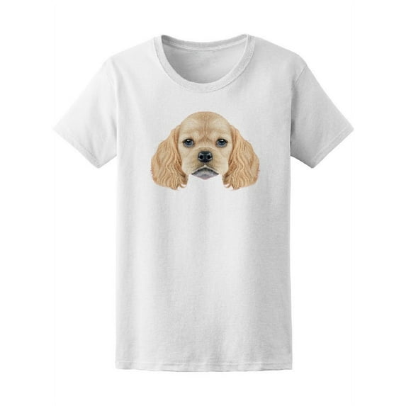 American Cocker Spaniel Dog Face T-Shirt Women -Image by Shutterstock, Female x-Large