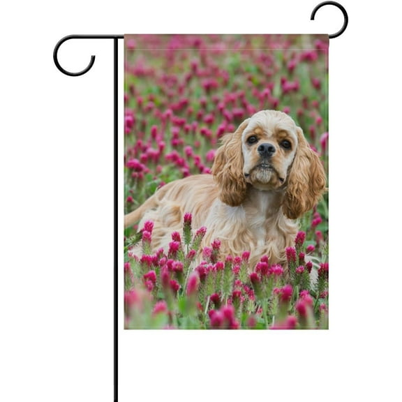 American Cocker Spaniel Flower Decorative Double Sided House Flag 28 x 40 inch