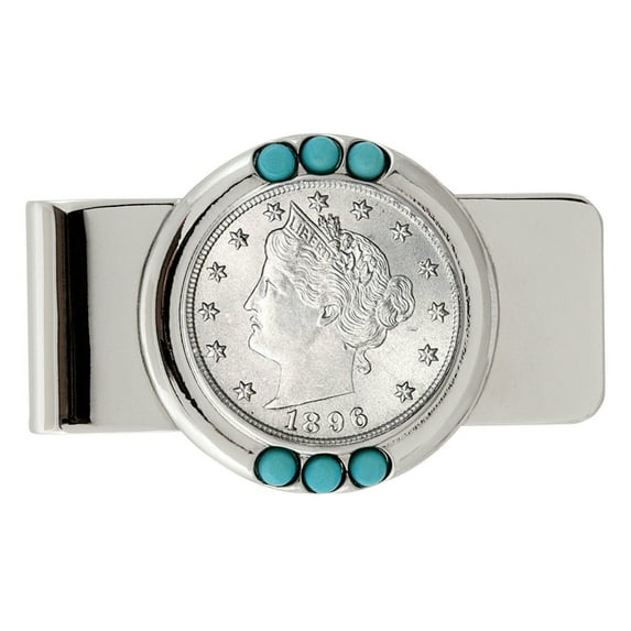 American Coin Treasures 1800's Liberty Nickel Men's Money Clip - Silver Tone