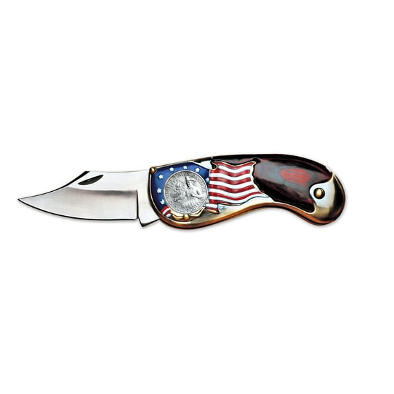 American Coin Treasures American Flag Coin Pocket Knife with Buffalo Nickel