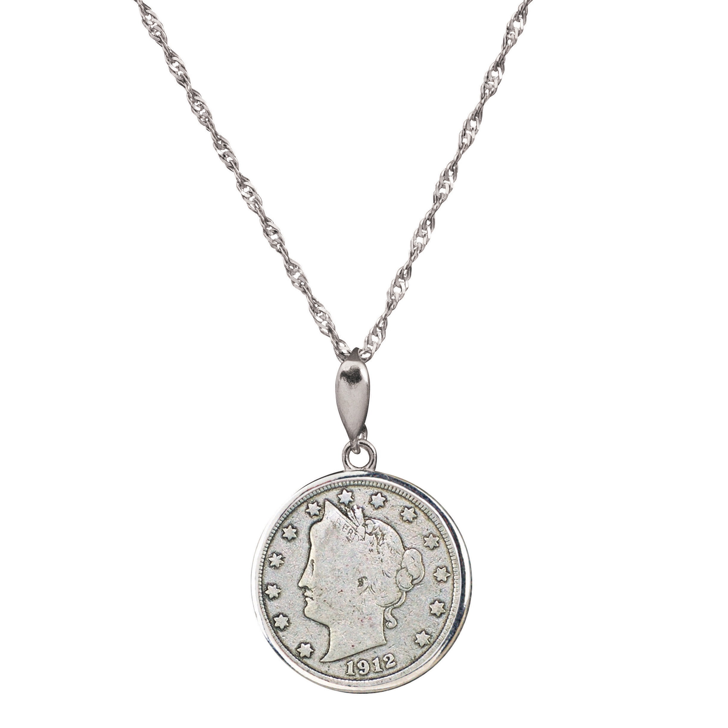 American Coin Treasures Liberty Nickel Coin Sterling Silver Necklace