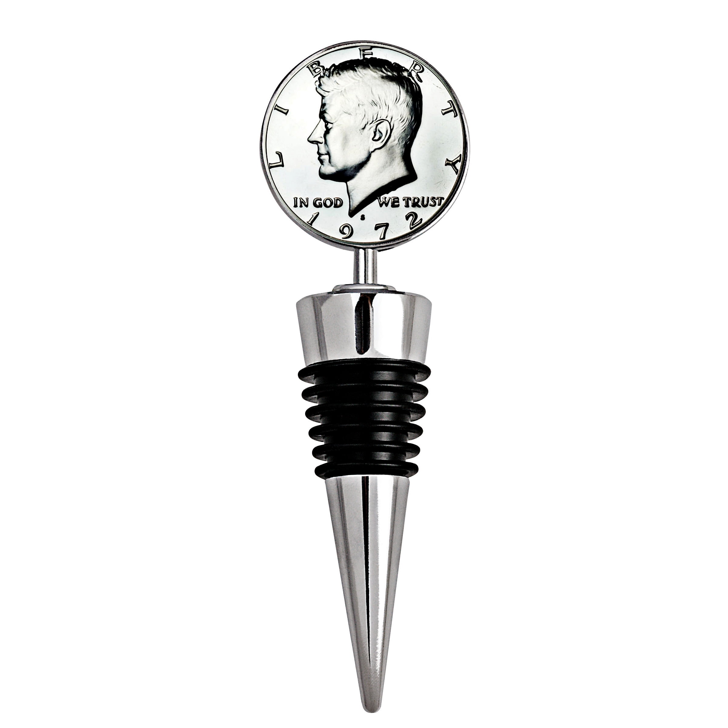 Silver Proof JFK Half Dollar Coin Wine Stopper