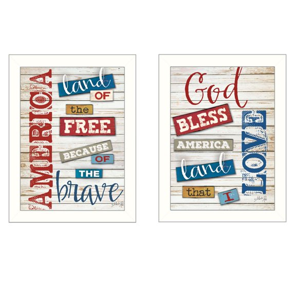 TrendyDecor4U American Collection By Marla Rae Printed Wall Art V247-712W